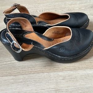 Born D’orsay Mary Jane Brown Leather Slingback Shoes Size 9